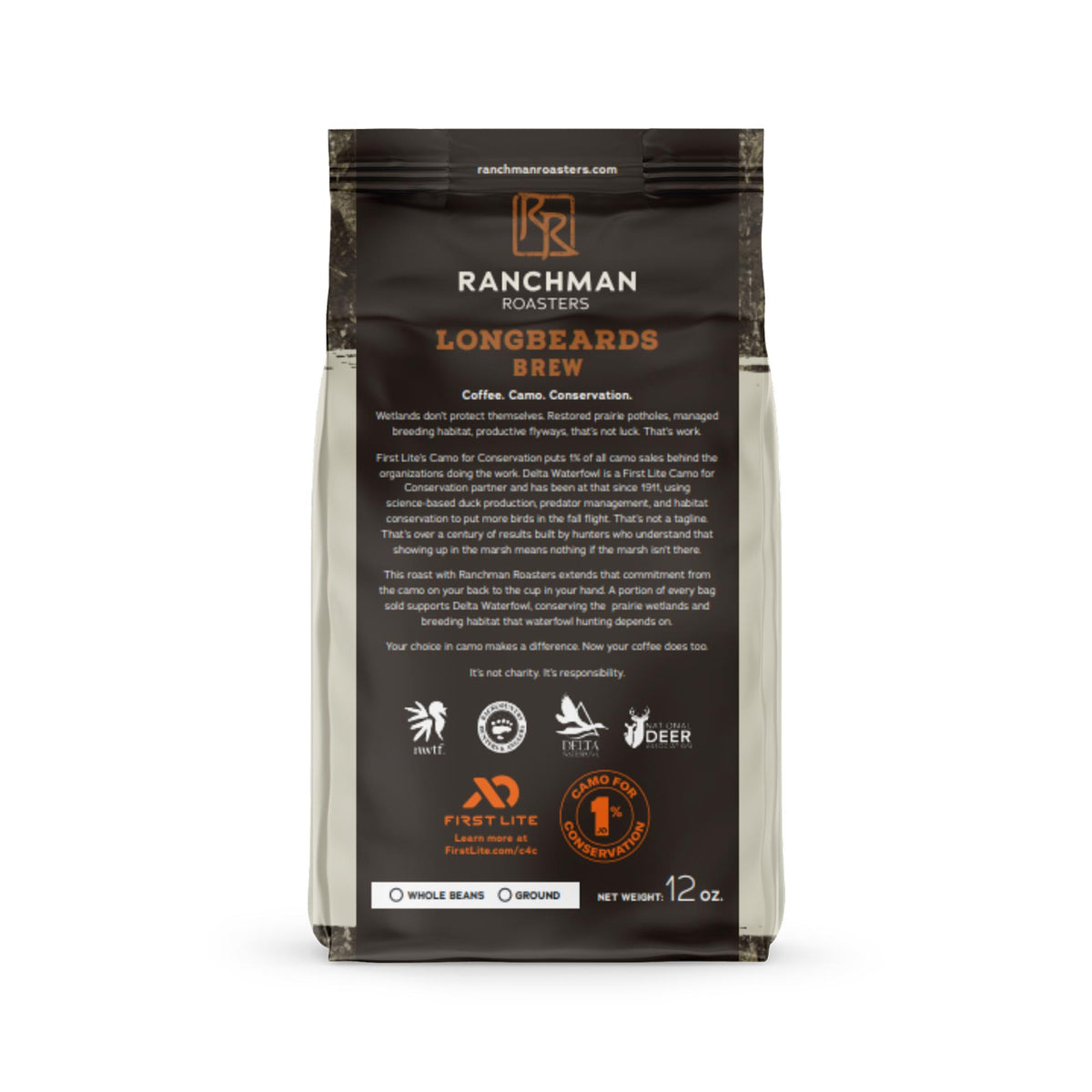 Ranchman Roasters coffee package on a white background