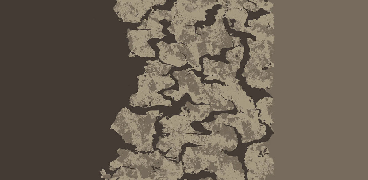 Multi-tone brown abstract texture with a jagged, cracked pattern down the center.