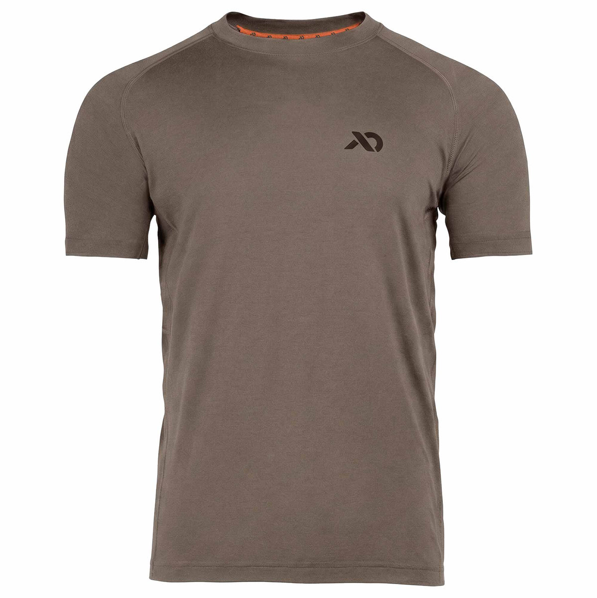 Brown t-shirt with a First Lite logo on a white background