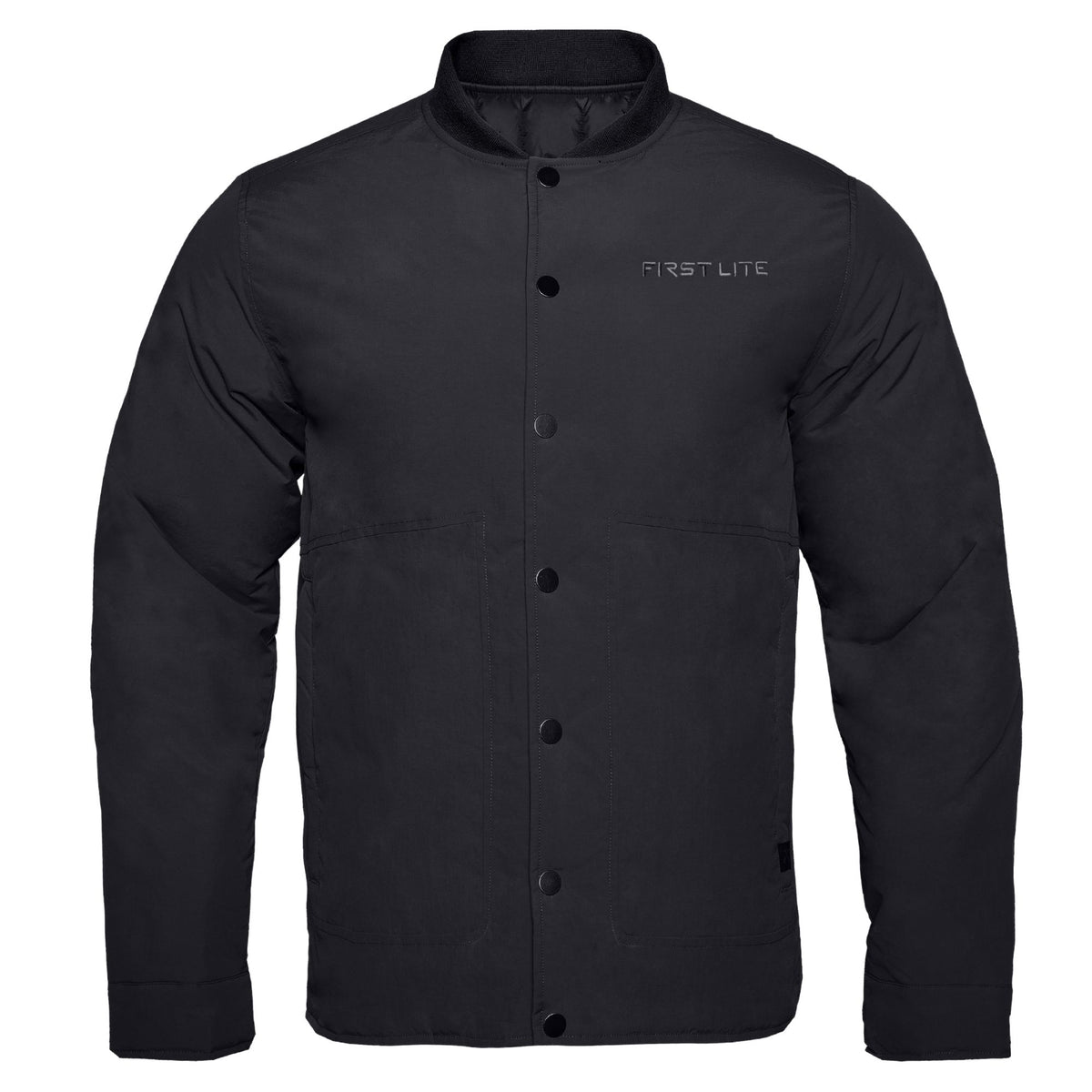 All Black chore coat featuring FIRST LITE in the left chest