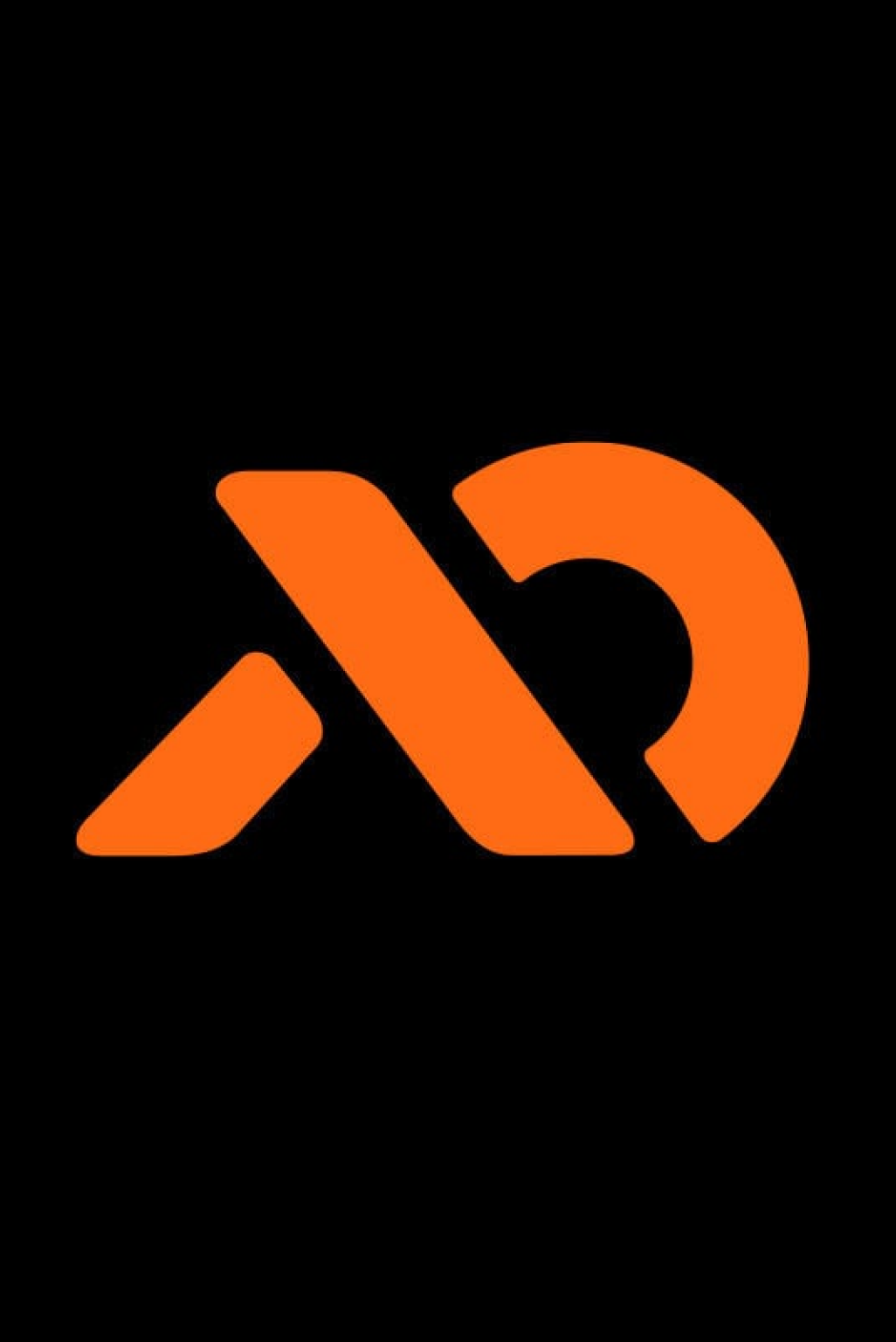 Orange Blender logo on a black background.