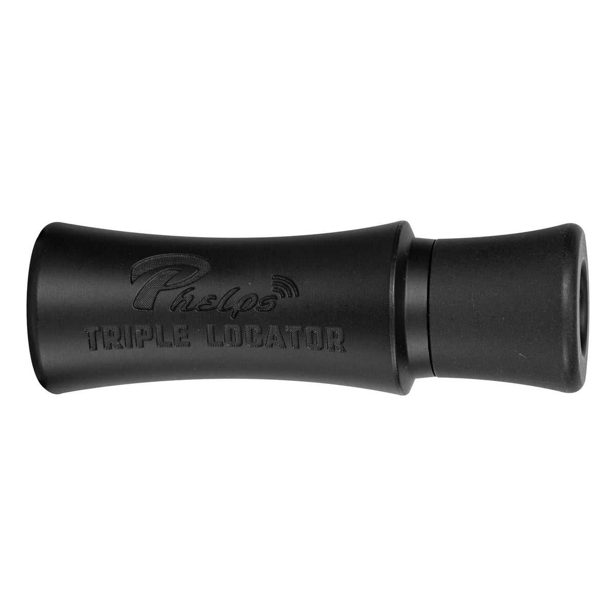 Black contoured locator call featuring 'Phelps TRIPLE LOCATOR' embossed text.