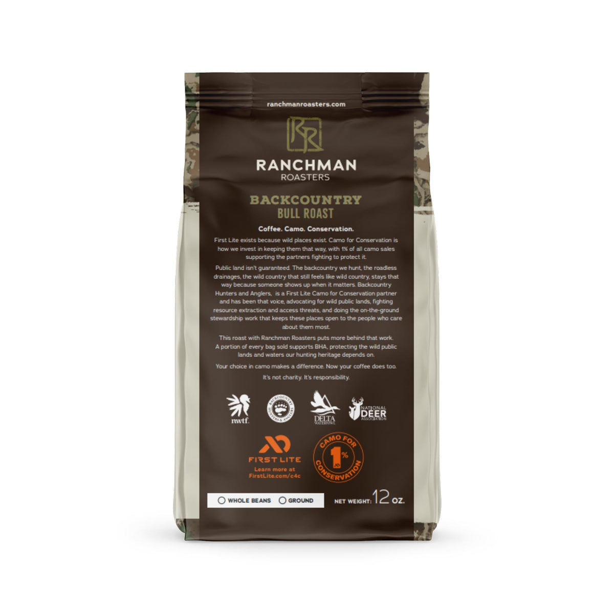Ranchman Roasters coffee package on a white background