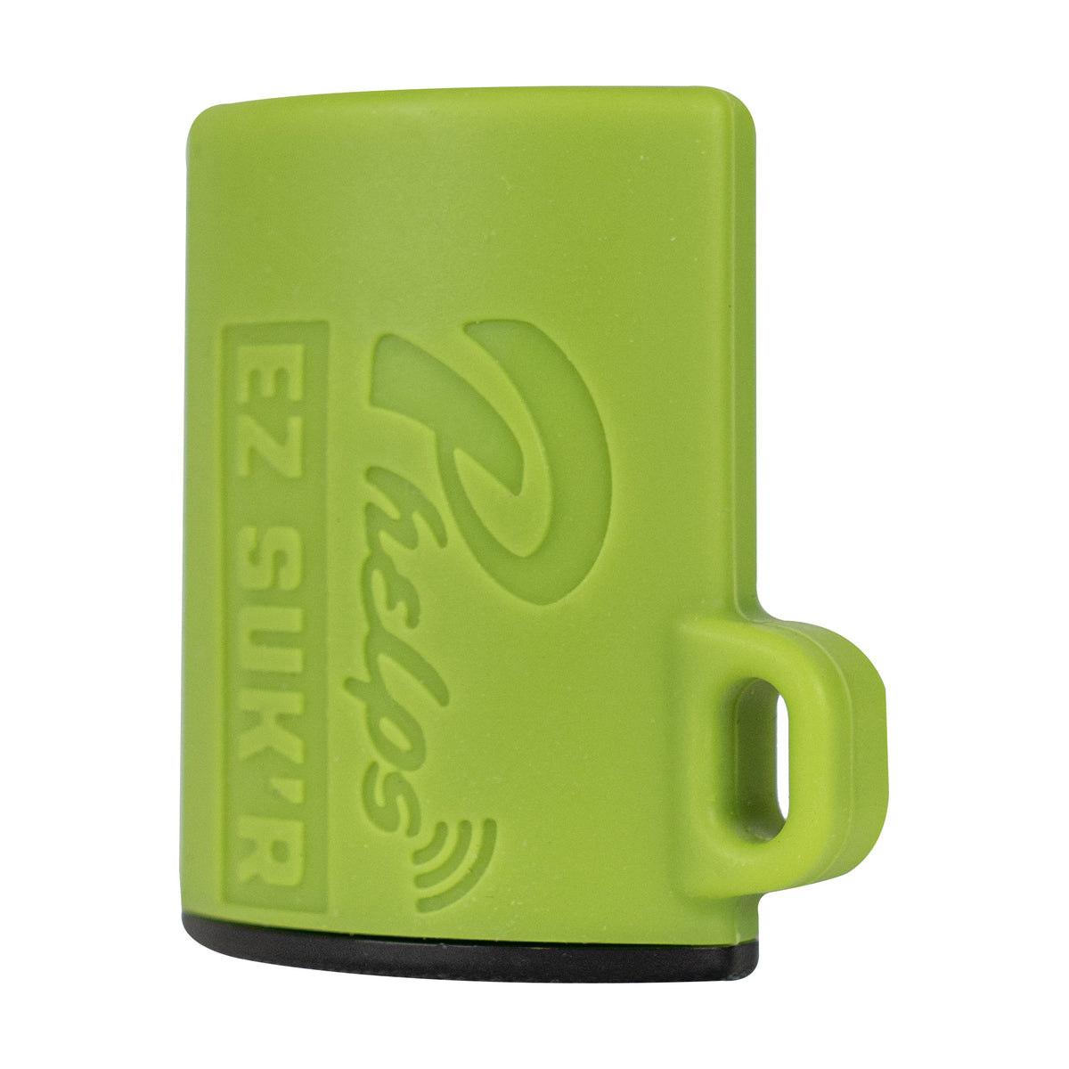 Lime green Phelps EZ SUKR timing chip with an attachment loop and black base.
