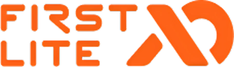 FIRST LITE logo in orange with an abstract symbol.