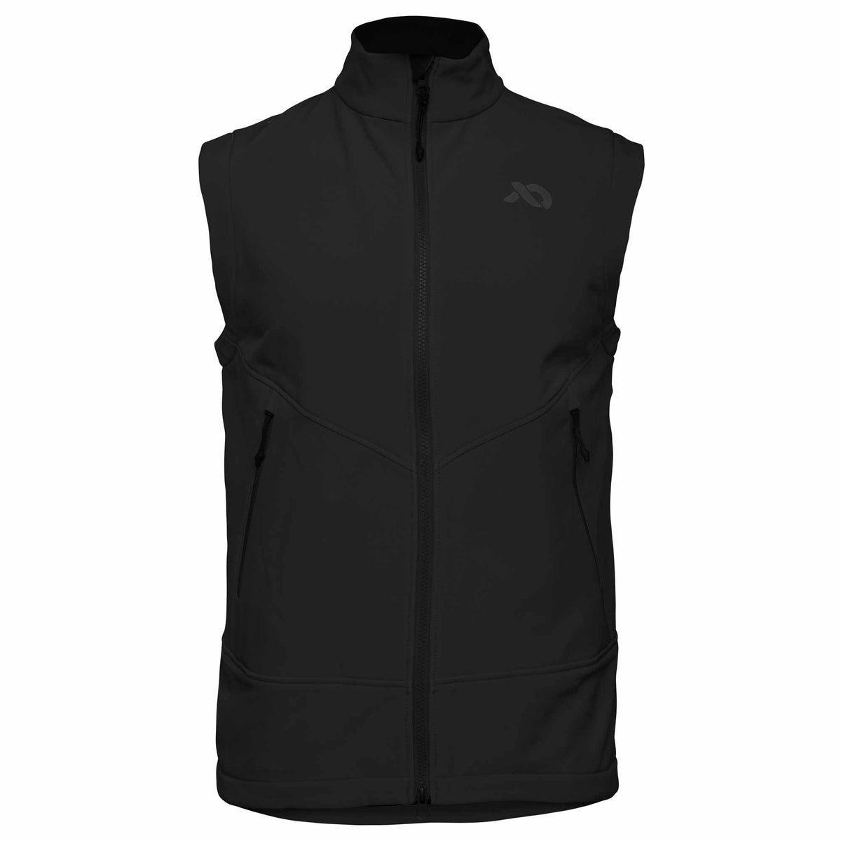 Black vest with a First Lite logo on a white background