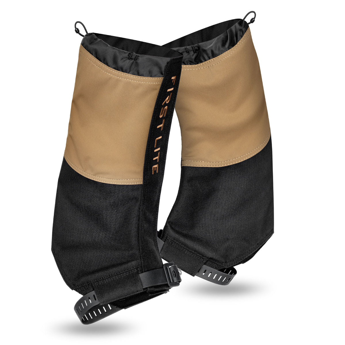 First Lite dry earth and brown boot gaiters